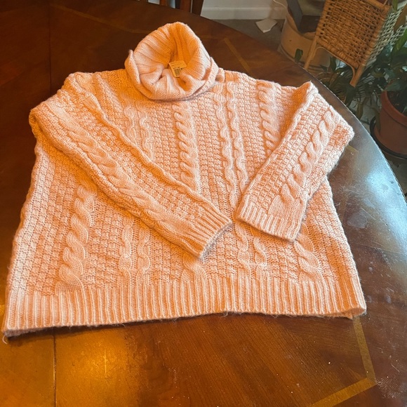 Forever 21 Pink Cowl Neck Cable Sweater - Picture 3 of 11